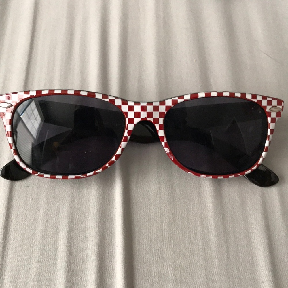 Red checkerboard sunglasses